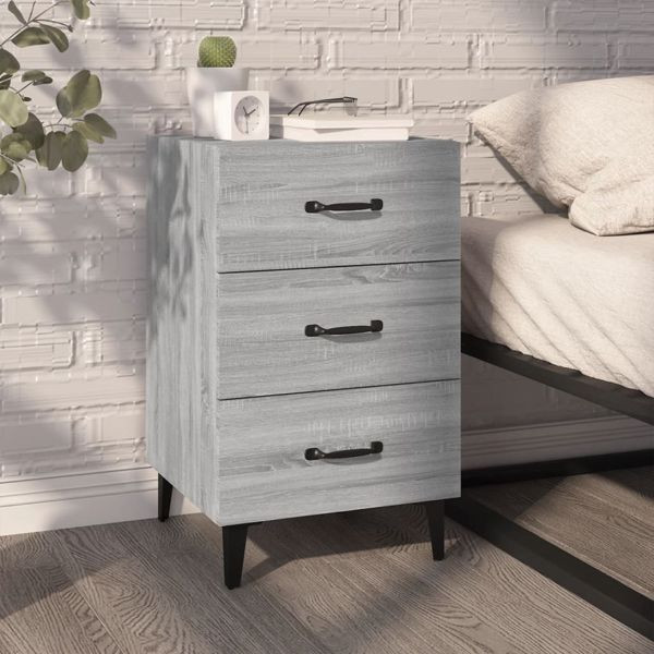 vidaXL Nachttisch Grau Sonoma 40x40x66 cm Holzwerkstoff, 817325