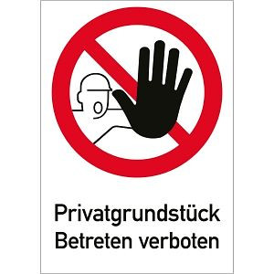 Moedel Privatgrundstück Betreten verboten, Kombischild, Alu, 262x371 mm, 98916