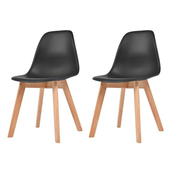 vidaXL Esszimmerstühle 2 Stück Schwarz Kunststoff, 244777