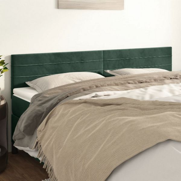 vidaXL Kopfteile 2 Stück Dunkelgrün 80x5x78/88 cm Samt, 346169