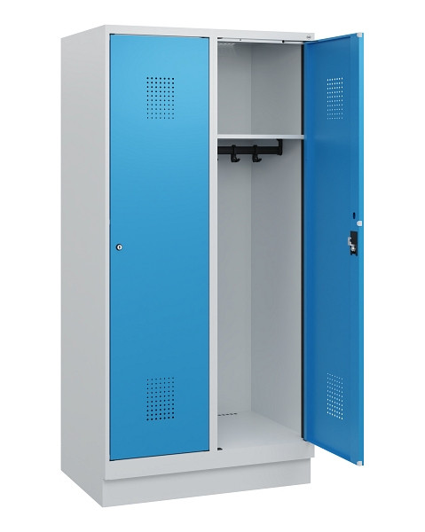 C+P Spind Evolo PLUS, Sockel, 2 Abteile, 1630x800x500mm, 7035/5012, Zylinderschloss, 0490205-22 S10031