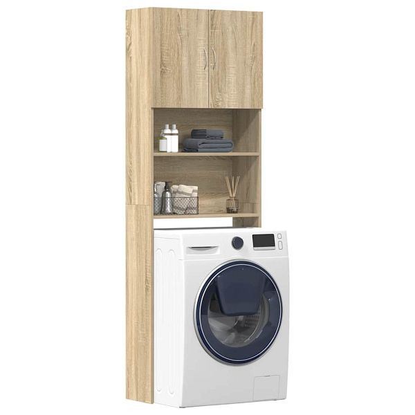 vidaXL Waschmaschinenregal Sonoma-Eiche 64x24x190 cm Holzwerkstoff, 859129