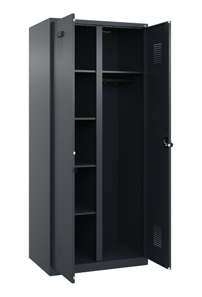 C+P Wäsche-/Garderobenspind Evolo PLUS, 2 Abteile, 1850x800x500mm, 7016/7016, Drehriegel, 049600-22 S10016