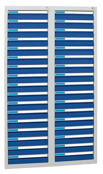 stumpf Schubladenschrank Serie ESTA, RAL 7035/5010, 34 Schubladen (34x100 mm), 7604174
