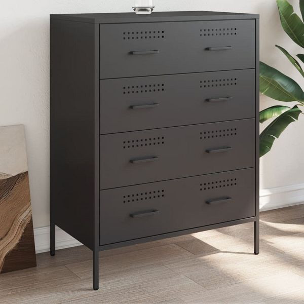 vidaXL Sideboard Schwarz 68x39x89 cm Stahl, Material: Stahl, 842982