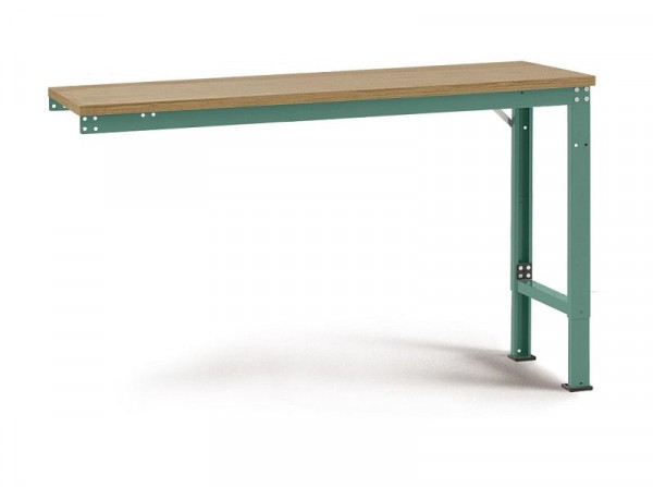 Manuflex Arbeits-Anbautisch UNIVERSAL Spezial mit Multiplexplatte, BxTxH = 2000 x 1200 x 722-1022 mm, Graugrün, AU8135.0001