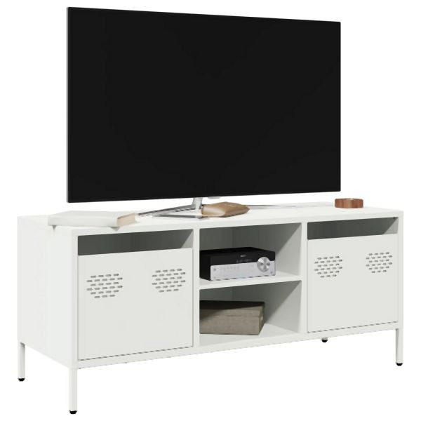 vidaXL TV-Schrank Weiß 101,5x39x43,5 cm Kaltgewalzter Stahl, 851303