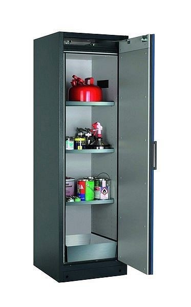 asecos Sicherheitsschrank Q-PEGASUS-90, Q90.195.060.WDACR in enzianblau RAL 5010 mit 3x Fachboden (Edelstahl), 30075-047-33414