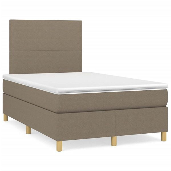 vidaXL Boxspringbett mit Matratze & LED Taupe 120x190 cm Stoff, 3270236