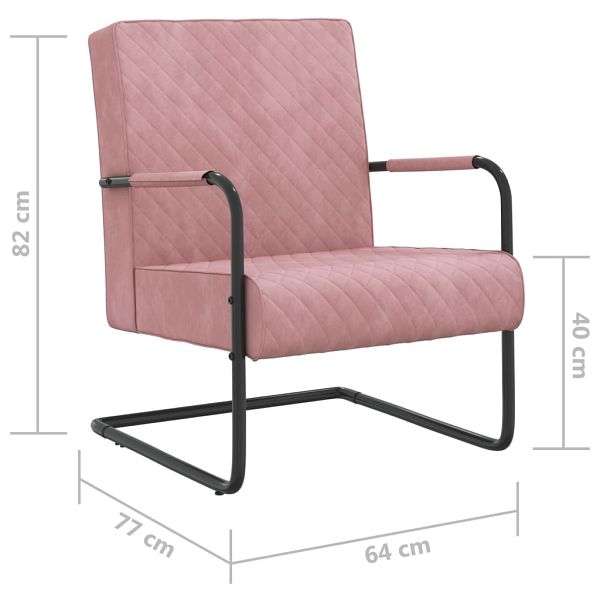 vidaXL Freischwinger Rosa Samt Material: Samt (100% Polyester) Metall 325728 günstig versandkostenfrei online kaufen: große Auswahl günstige Preise