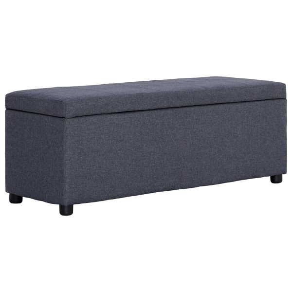 vidaXL Bank mit Staufach 116 cm Dunkelgrau Polyester, 281318