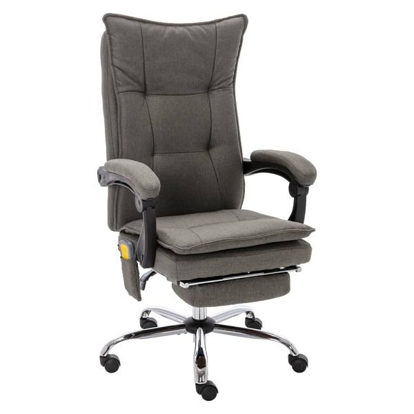 vidaXL Massage-Bürostuhl Grau Stoff, 20375, 8719883889993