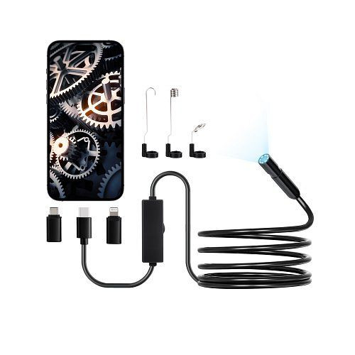 VEVOR Endoskopkamera 1920P HD, für Android & iOS, 8 LED, 3m Kabel, 2x Zoom, IP67 wasserdicht, für Auto & Sanitär, NKJSXTYX3H1DGG5KA001V9