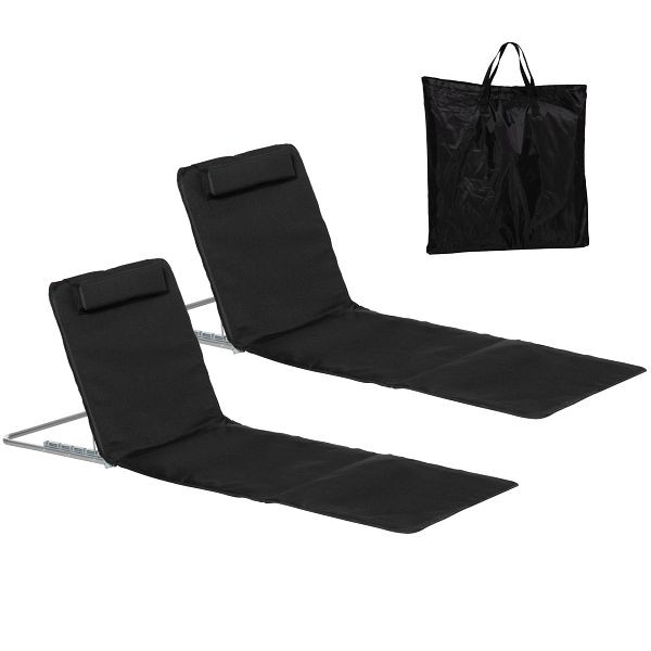 Outsunny Strandliege Sonnenliege Gartenliege, klappbar, verstellbare Rücklehne, Seitentasche, 48 cm x 134 cm x 33-43 cm, Beige, 84B-455BG