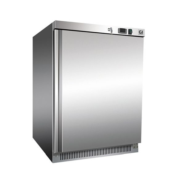 Gastro-Inox Edelstahl 200 Liter Kühlschrank, statisch gekühlt, Nettokapazität 140 Liter, 201.110