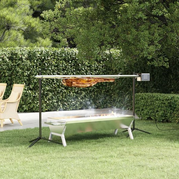 vidaXL Rotisserie-Grill Automatisch Edelstahl, 3152097