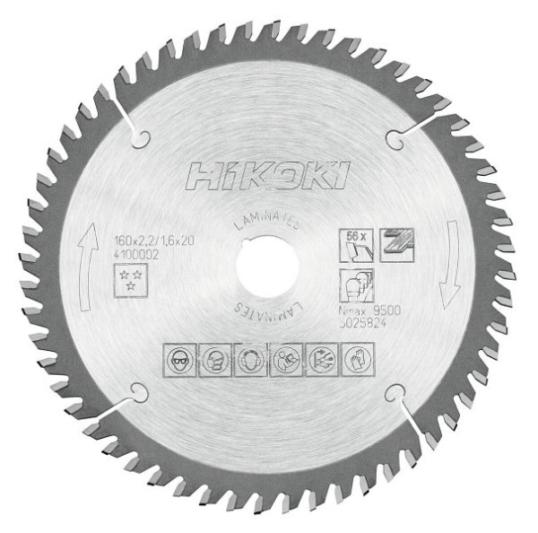 HiKOKI TCT Kreissägeblatt Laminat 160x20 z56 Trapez- / Flachzahn, 4100002