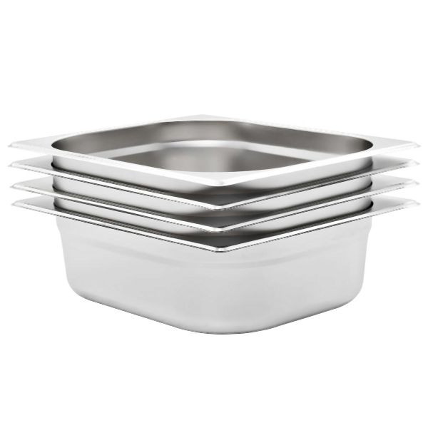 vidaXL Gastronormbehälter 4 Stück GN 1/2 100 mm Edelstahl, 50888