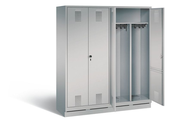 C+P Schwarz-Weiss-Spind Evolo, H1800xB1590xT500mm, Farbe: Weißaluminium, 48022-42 S10034