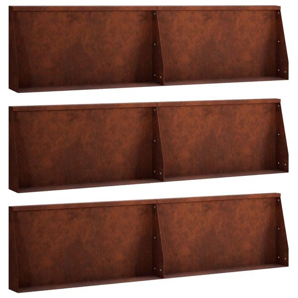 vidaXL Stützmauer 6-teilig 80 x 12 x 40 cm Wetterfeststahl Rostoptik, 3449190