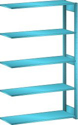 LISTA Anbauregal L1006 (BxTxH) 1300x500x2200mm 160kg, Regalstützenpaar inklusive 3 Tiefenstreben, Farbe: Lichtblau, 50.221.010