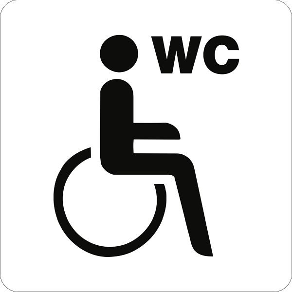 Moedel Piktogramm WC Behinderte/barrierefrei mit Text "WC", Kunststoff, 160x160 mm, 52185