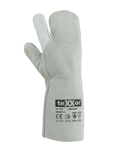 teXXor 3-Finger-Schweißerhandschuhe SANTORIN, Farbe: natur, Größe: 10, VE: 1 Paar, 1211-10