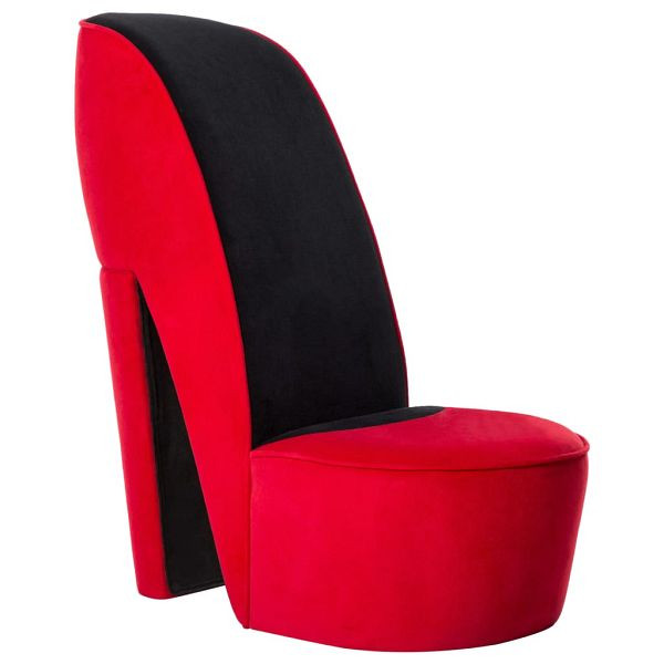 vidaXL Stuhl in Stöckelschuh-Form Rot Samt, Top-Qualität, 248644