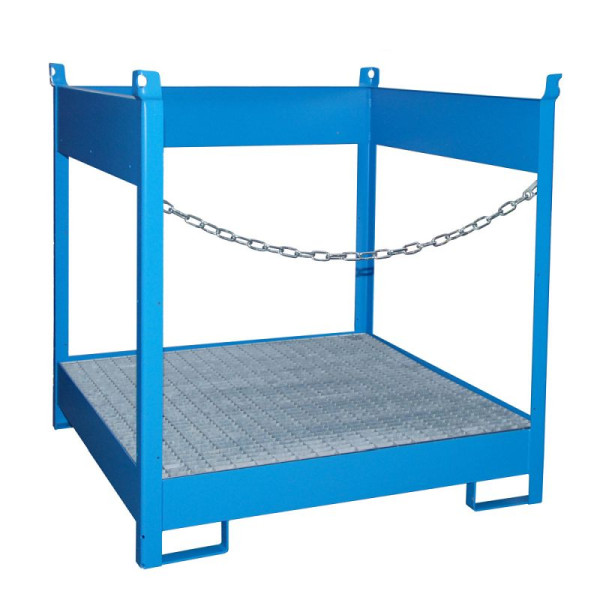 STEIN HGS Fass-Stapelpalette FSP, RAL 5012 lichtblau, lackiert, 275 Liter, seitlich offen, 79140.0039