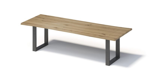 Bisley Fortis Table Regular, 2800 x 1000 mm, gerade Kante, geölte Oberfläche, O-Gestell, Oberfläche: natürlich / Gestellfarbe: blankstahl, F2810OP303