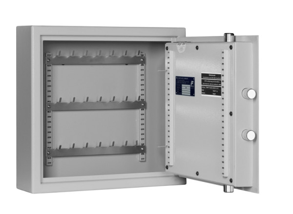 Eichner Autoschlüsseltresor mit Elektronikschloss, Einrichtung für 21 Schlüsselhaken, 436 x 460 x 140 mm, Farbe: RAL 7035, 9201-00056-ELS