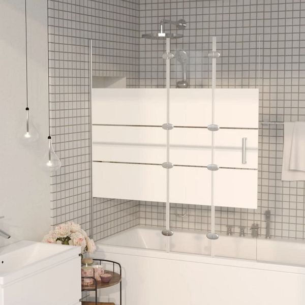 vidaXL Faltbare Duschkabine ESG 120x140 cm Weiß, 150739