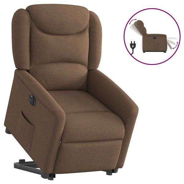 vidaXL Relaxsessel mit Aufstehhilfe Elektrisch Braun Stoff, 3303218