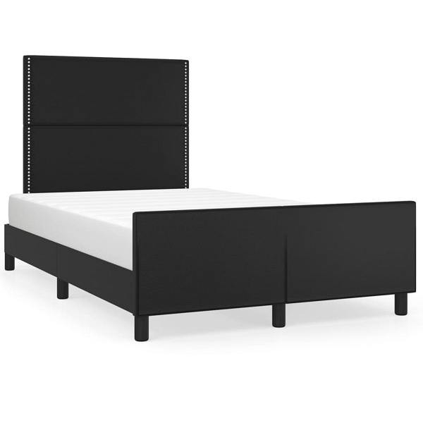 vidaXL Bettgestell mit Kopfteil Schwarz 120x190 cm Kunstleder, 3270554