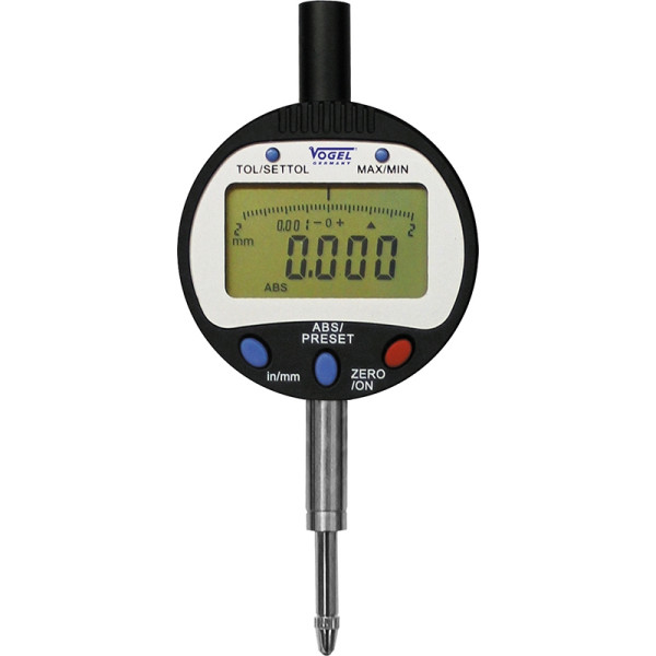 Vogel Germany Digital-Messuhr, mit USB-Datenausgang, 0 - 12.7 mm / 0 - 0.5 inch, 0.001 mm / 0.00005 inch, Gewicht: 8 g, 242055