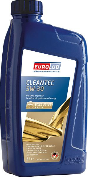 Eurolub CLEANTEC SAE 5W-30 Motoröl, VE: 1 L, 349001