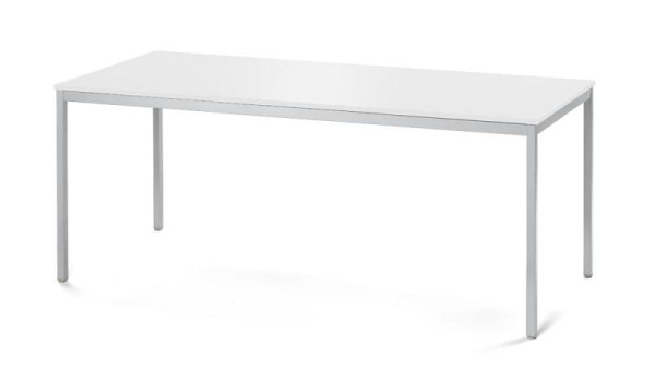 Deskin Konferenztisch MULTI MODUL, Platte Weiß, Gestell Alusilber RAL 9006, B 1600 x T 800 x H 728 mm, 359533