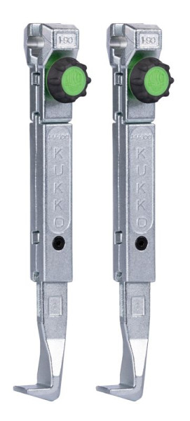 KUKKO Schnellverstellbare Standard-Abzugshaken, Spanntiefe 200 mm, Paar, 1-192-Px
