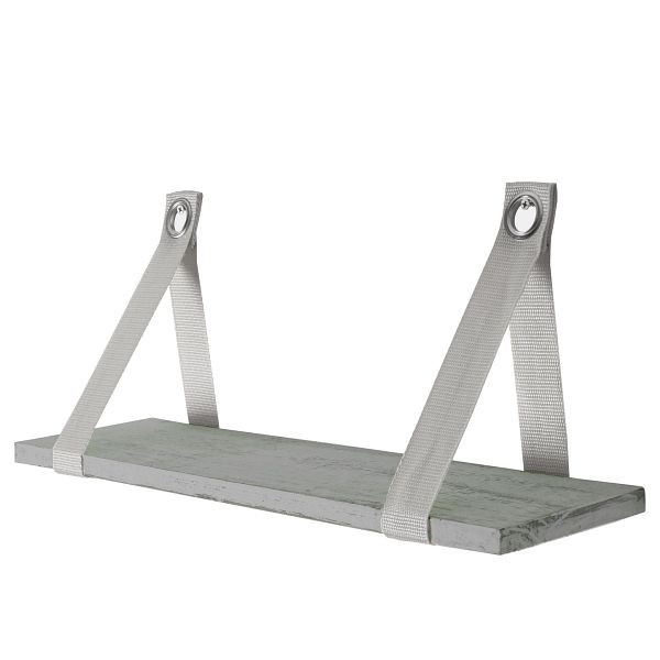 Mendler Wandregal Var, Hängeregal Regal, Shabby-Look, Vintage 21x50cm, grau, 44781