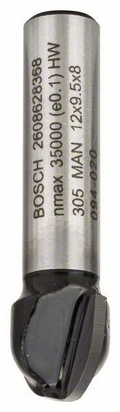 Bosch Hohlkehlfräser, 8 mm, R1 6 mm, D 12 mm, L 9,2 mm, G 40 mm, 2608628368