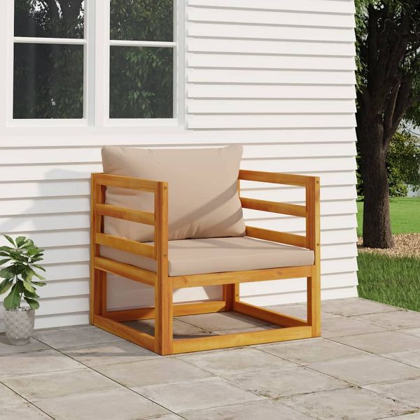 vidaXL Gartensessel mit Kissen Taupe Massivholz Akazie, 360007