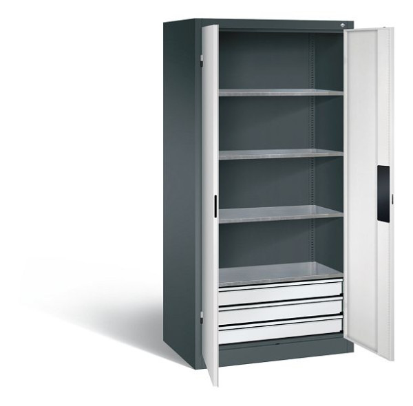 C+P Werkzeugschrank Acurado, H1950xB930xT600mm, Farbe: Anthrazitgrau / Lichtgrau, Muldengriff, 8922-523 S10129