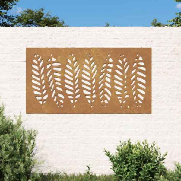 vidaXL Garten-Wanddeko 105x55 cm Cortenstahl Blatt-Design, 824500