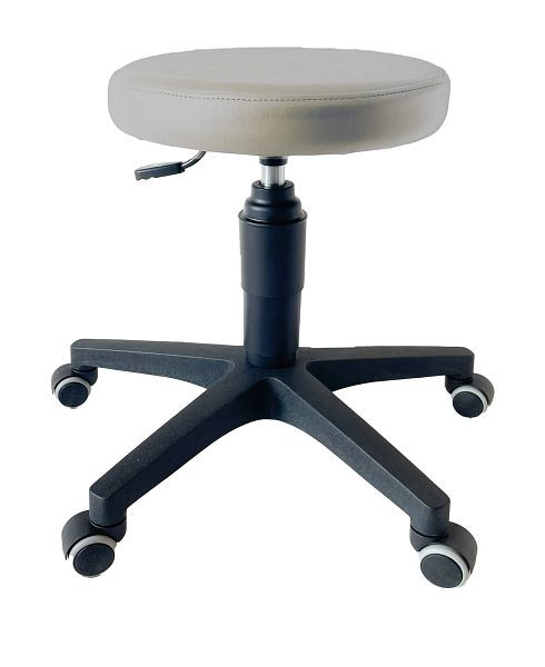 ultraMEDIC Rollhocker ultraSWIVEL6 Sitzhöhe 39 - 52 cm, Sitzdurchmesser 35 cm, Kunstlederbezug Beige, SAN-1500-BE