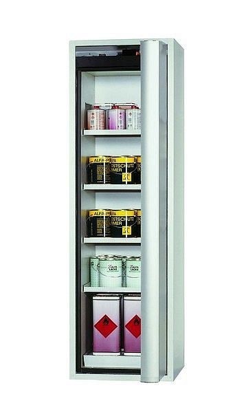 asecos Sicherheitsschrank S-PHOENIX Vol.2-90, S90.196.060.FDACR in lichtgrau RAL 7035 mit 4x Fachboden (Stahlblech), 30236-001-33444