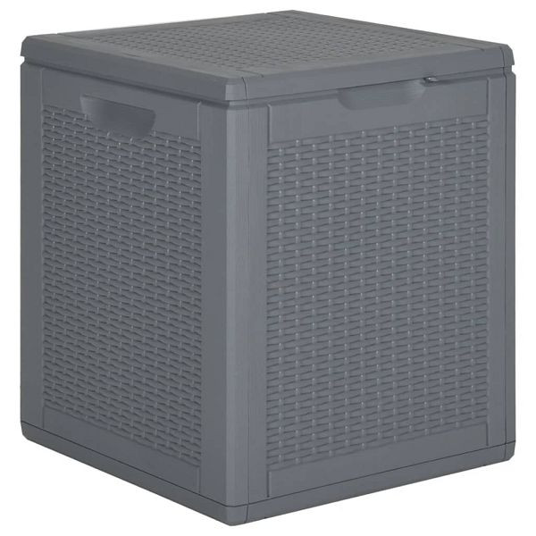 vidaXL Gartenbox Grau PP Rattan 90 L, 364059, 8720845818005