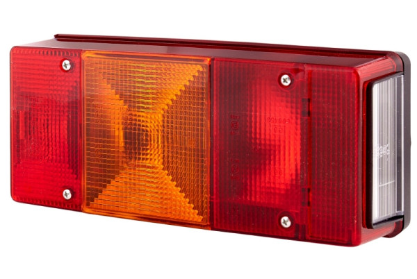 HELLA Heckleuchte - Glühlampe - 12V - Anbau - Lichtscheibenfarbe: rot/gelb - Stecker: Flachstecker - links, 2VB 007 547-171