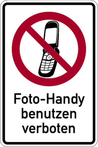 Schilder Klar Kombischild Foto-Handy verboten, 100x150 mm Folie selbstklebend, 7109/61