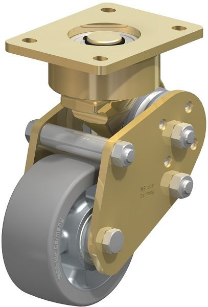 Blickle LPFE-ALTH 127K-AS Schwerlast-Lenkrolle mit Polyurethan-Drehfedern, Blickle Extrathane®, Grau, 853750