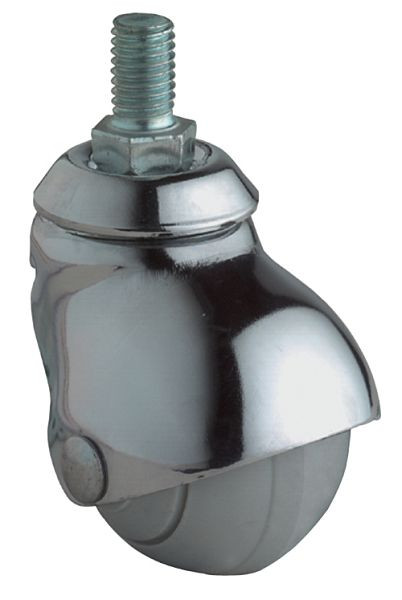 BS Rollen Lenkrolle, Rad-Breite 50 mm, Rad-Ø 50 mm, Tragfähigkeit 30 kg, Bauhöhe 69 mm, Gewindestift M10x15 mm, VE: 4 Stück, F50.050